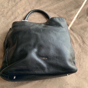 Furla Black Leather Hobo Bag